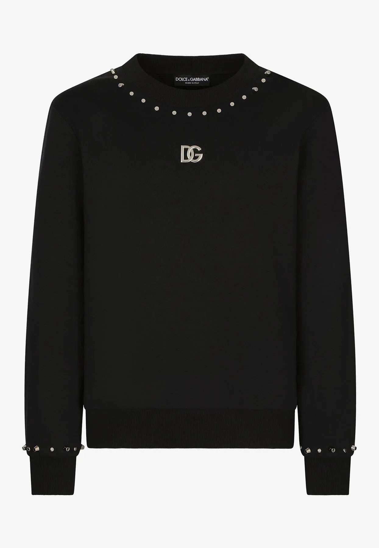 Studded Logo Pullover Sweatshirt
