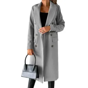 Stylish and warm women's winter coat featuring lapels