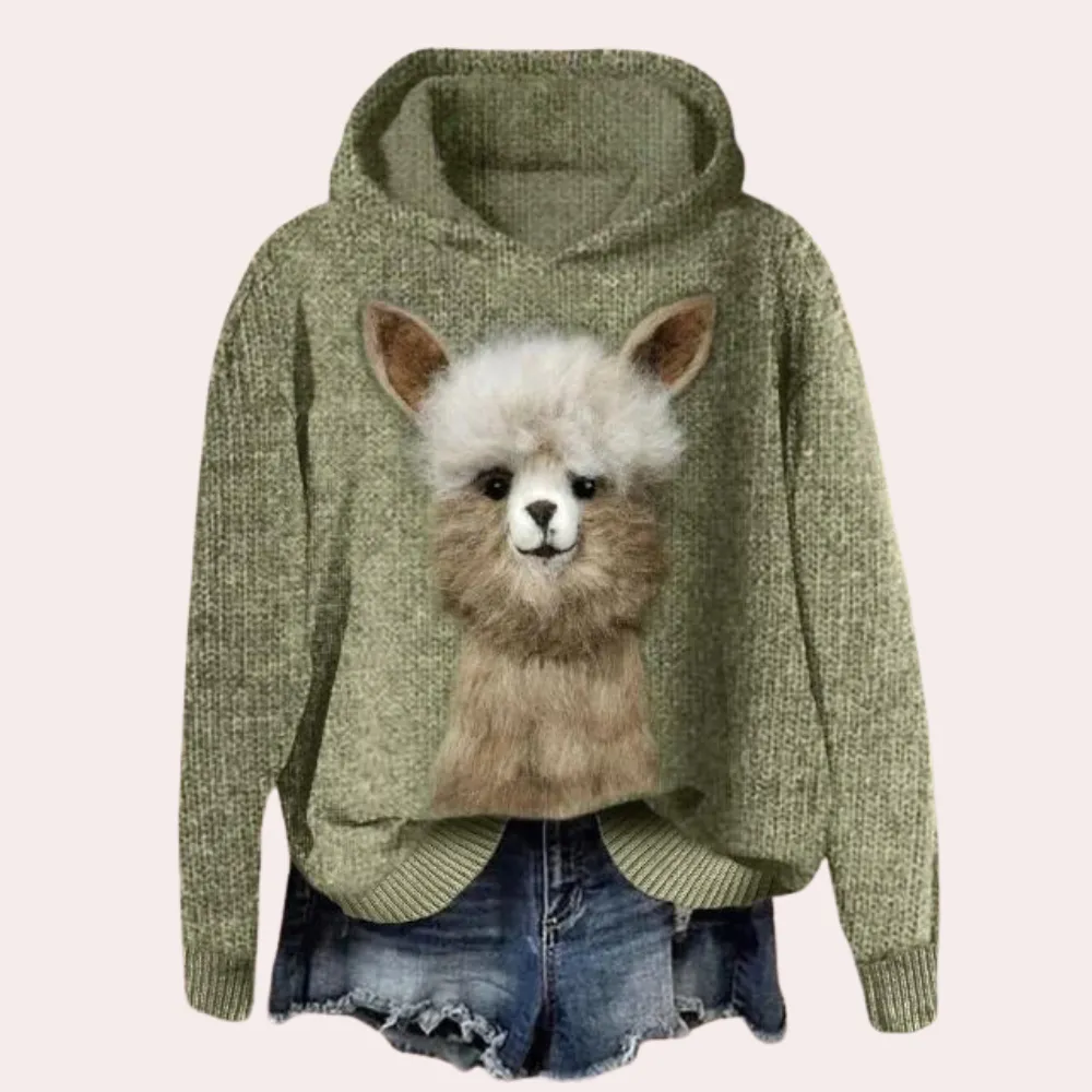 Stylish Talia Women's Jumper: Vibrant Animal Print