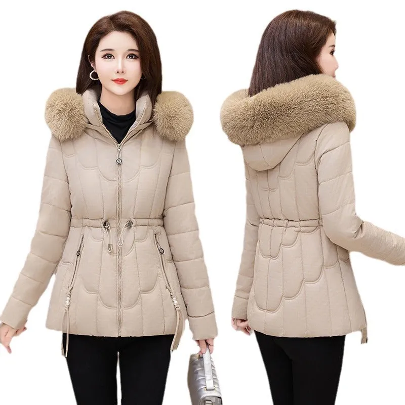 Stylish Water-Resistant Women's Puffer Coat with Faux Fur Collar