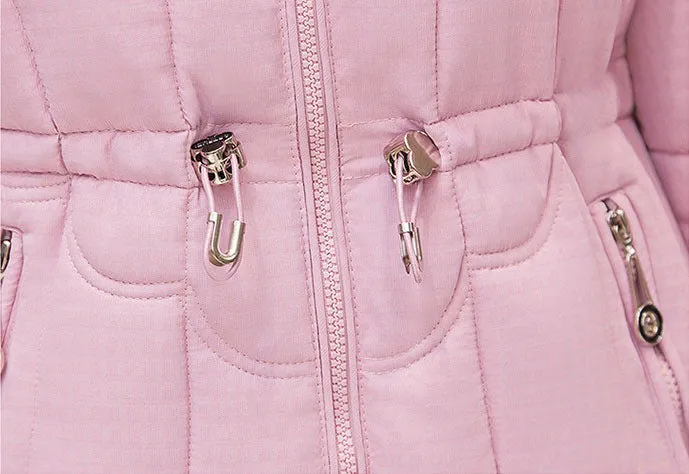 Stylish Water-Resistant Women's Puffer Coat with Faux Fur Collar