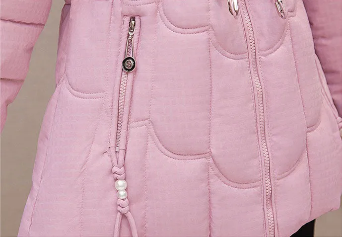 Stylish Water-Resistant Women's Puffer Coat with Faux Fur Collar