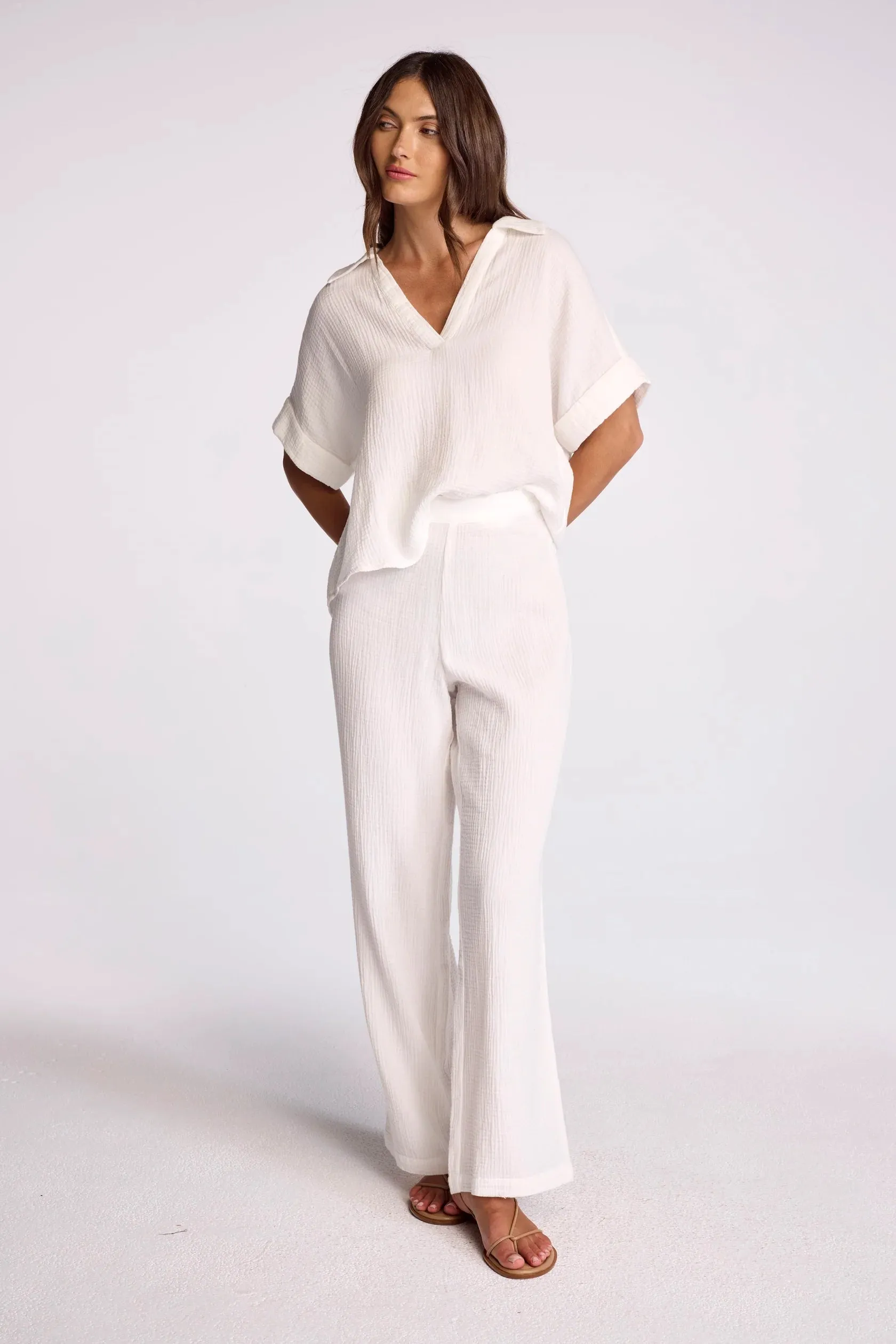 Su222 White Gauze Top