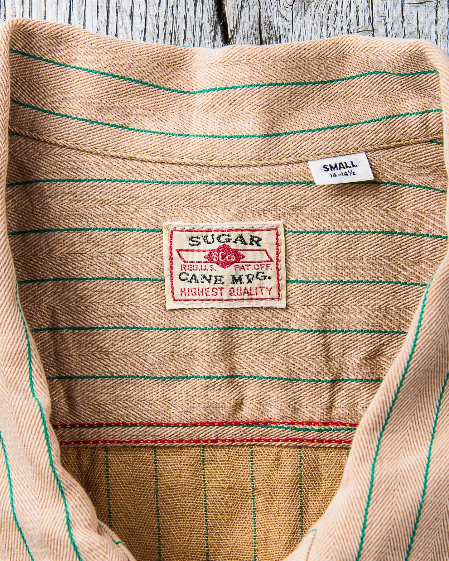 Sugar Cane & Co. Coke Stripe Short Sleeve Open Shirt