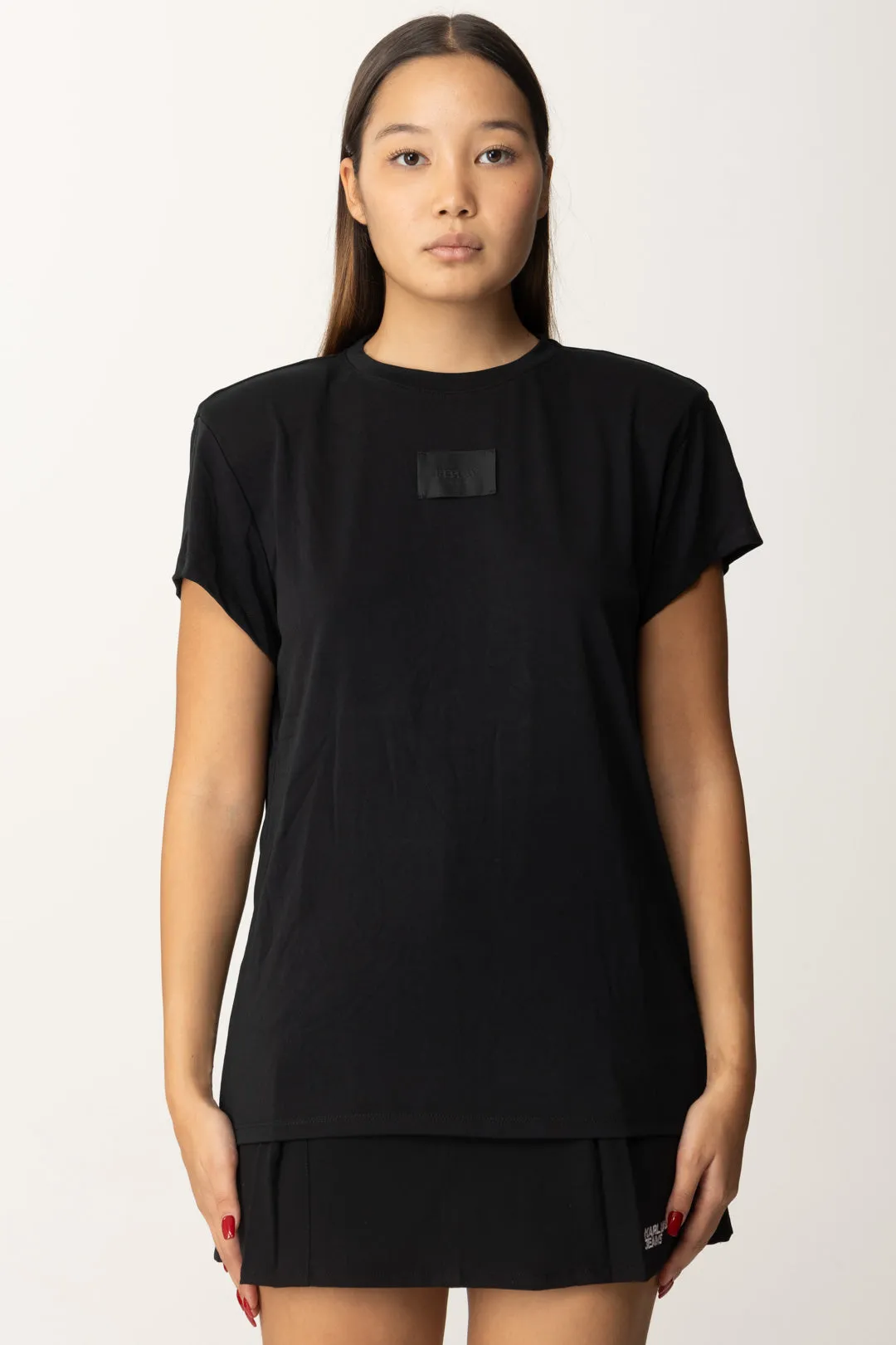 T-shirt Girocollo con Etichetta Logo
