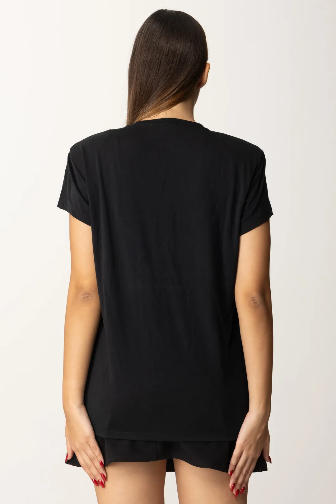 T-shirt Girocollo con Etichetta Logo