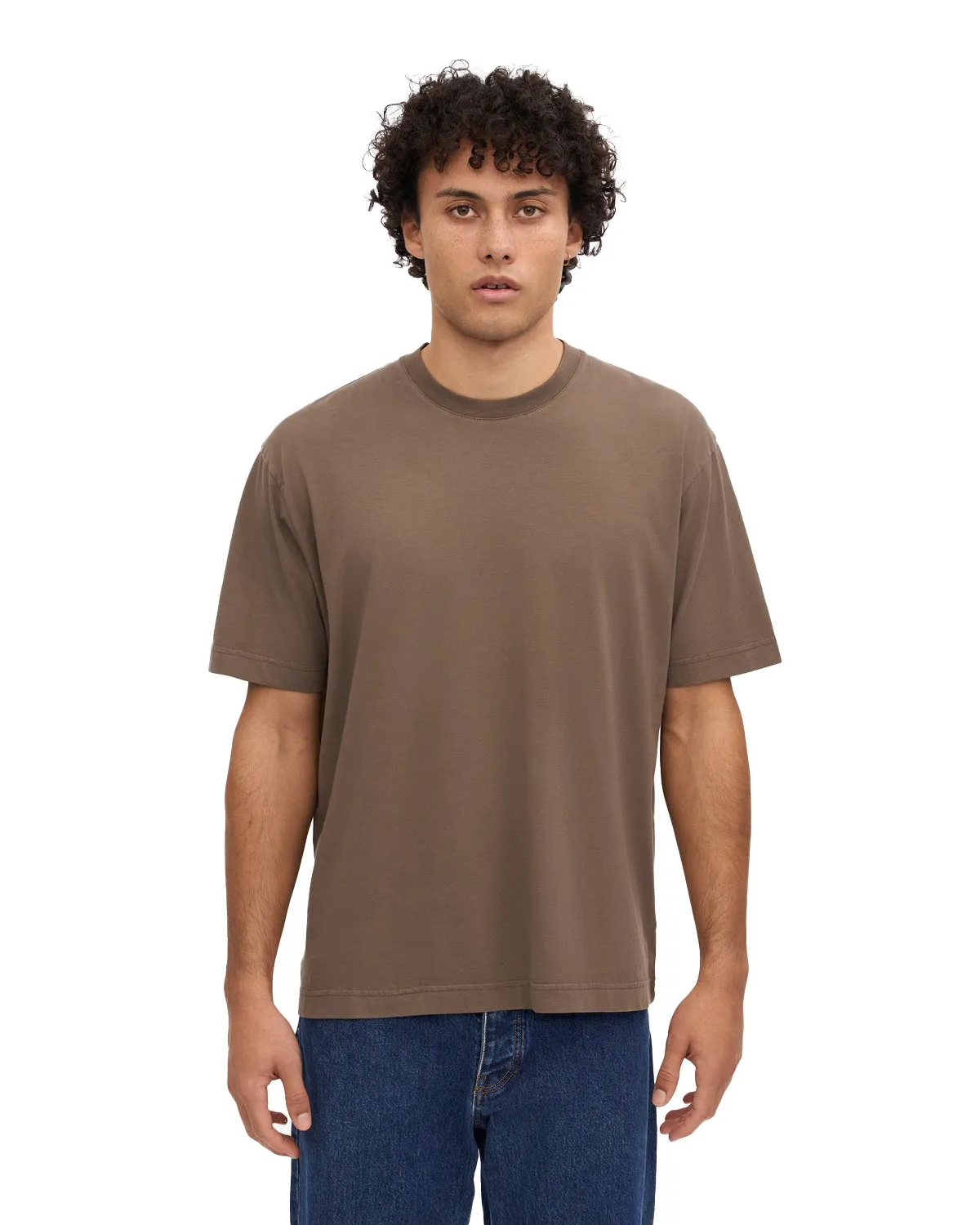 T-Shirt Oversize In Cotone Organico Marrone