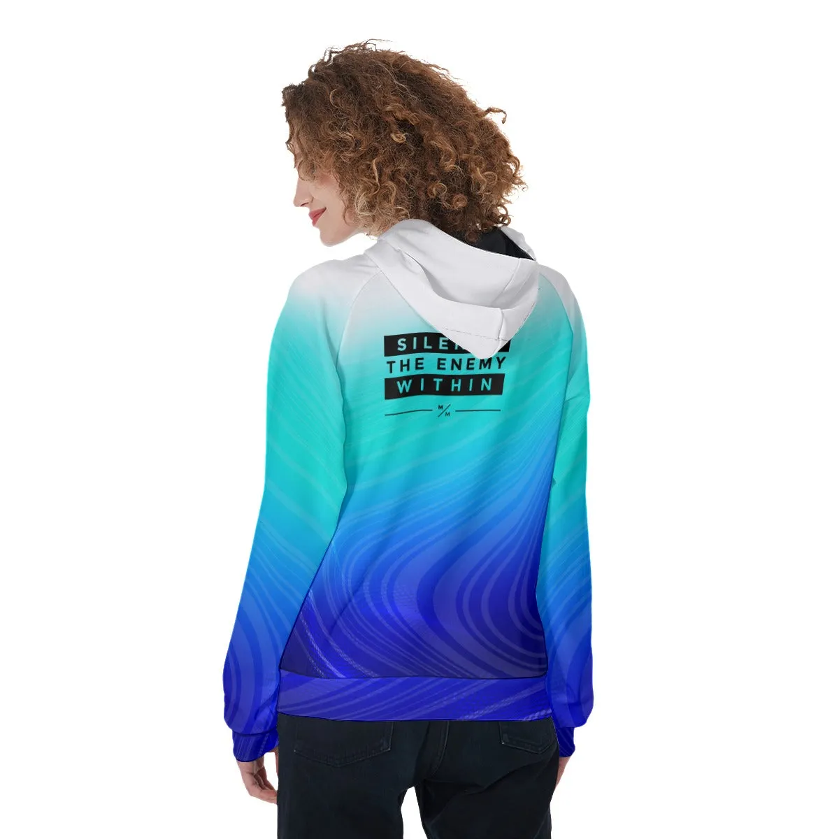 Teal/Blue- Women's Pullover Hoodie