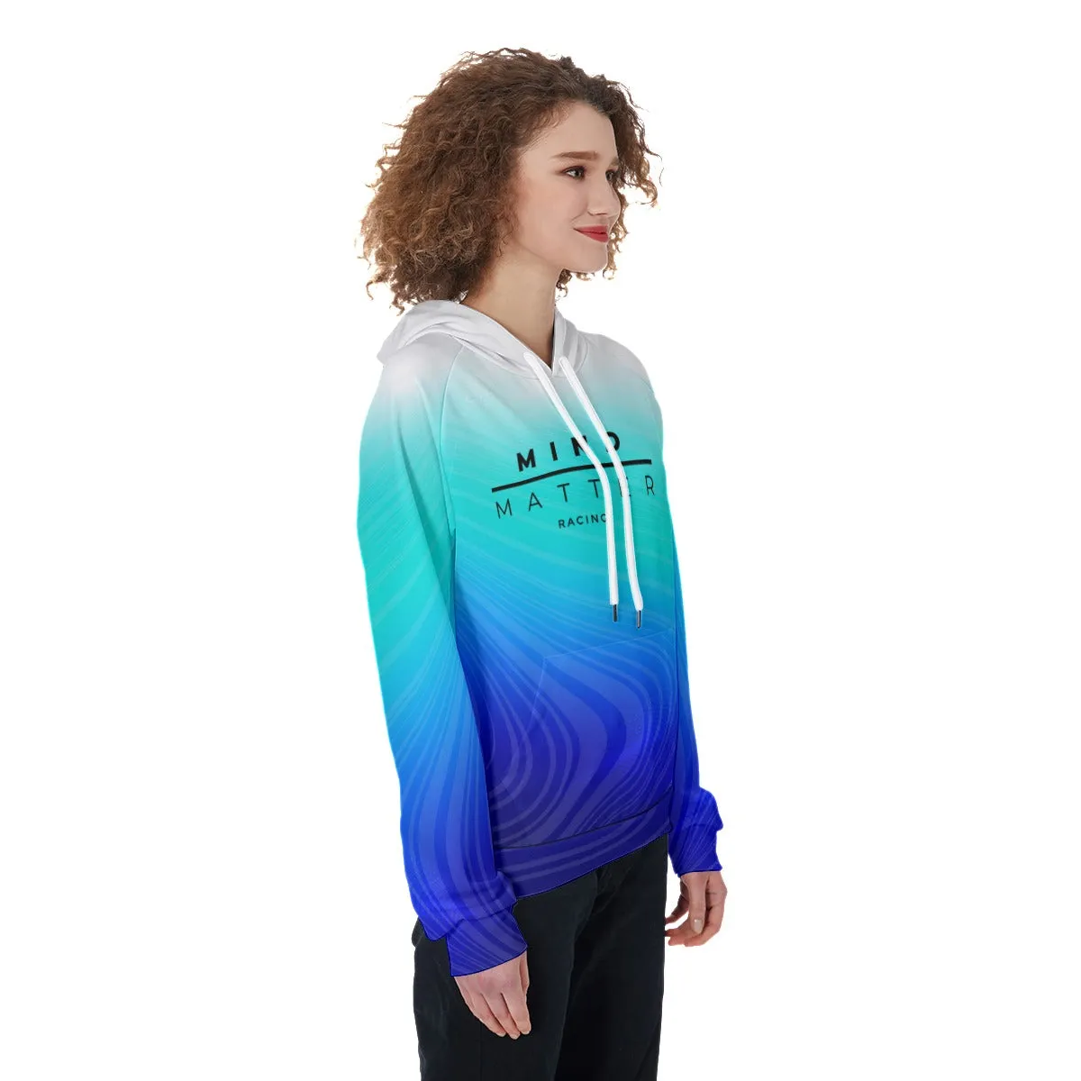 Teal/Blue- Women's Pullover Hoodie