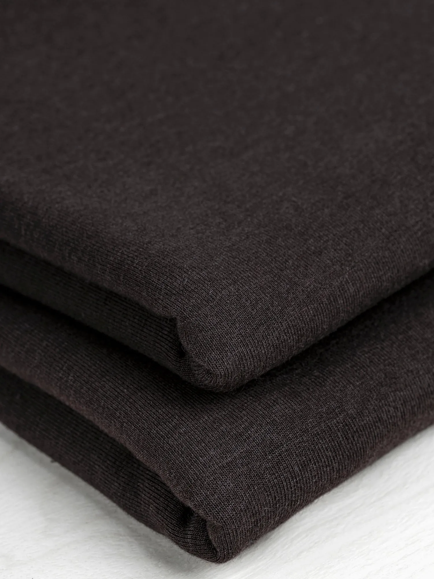 Tencel Lyocell Organic Cotton Stretch French Terry - Dark Coffee - Swatch