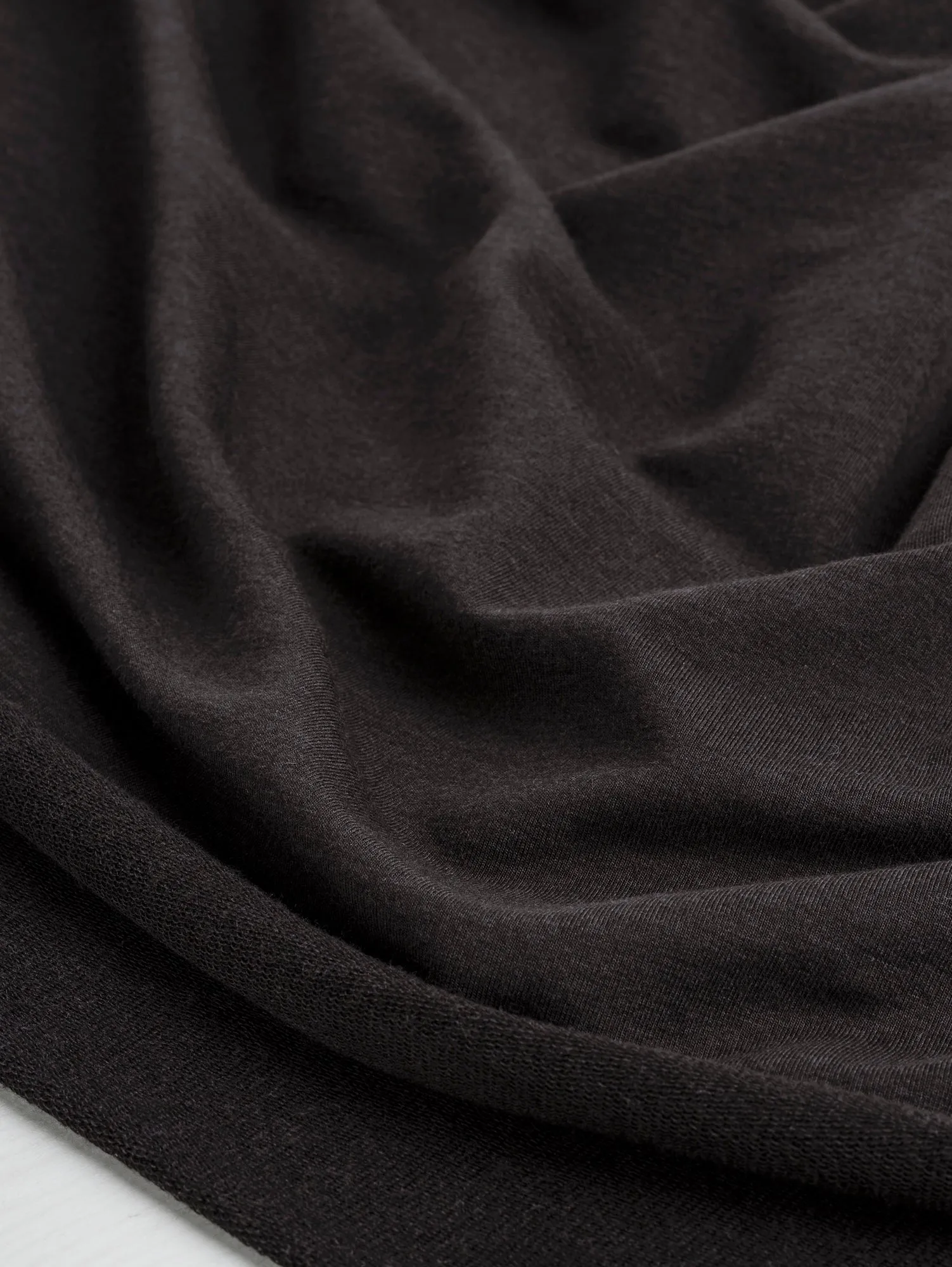 Tencel Lyocell Organic Cotton Stretch French Terry - Dark Coffee - Swatch
