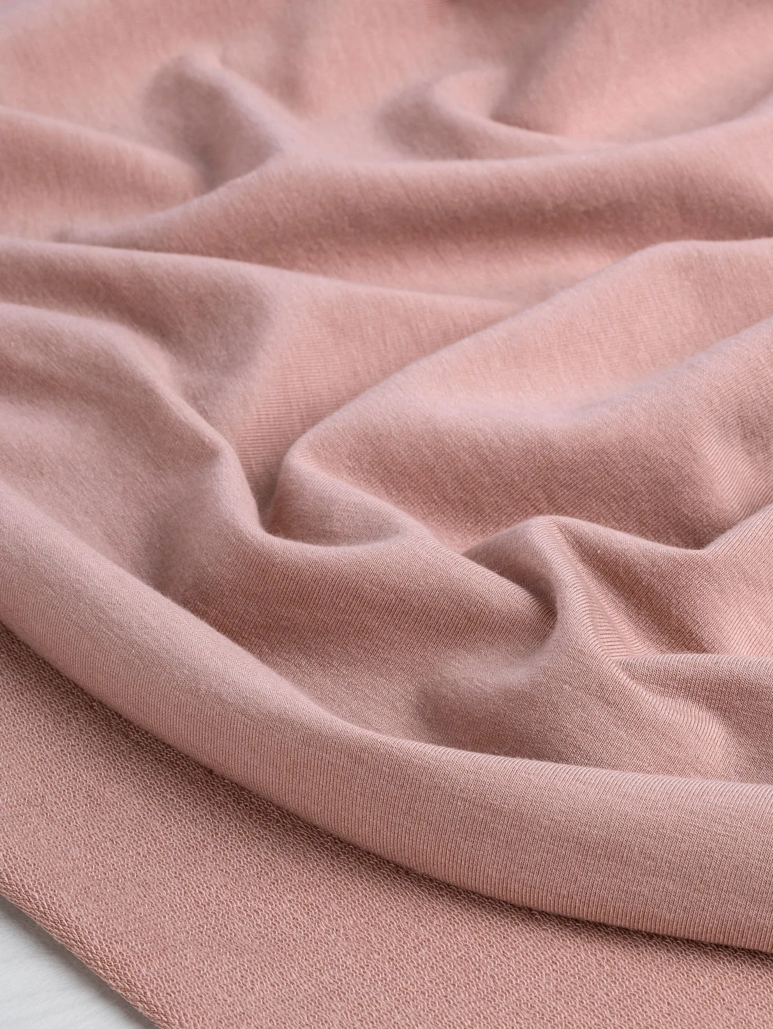 Tencel Lyocell Organic Cotton Stretch French Terry - Misty Rose
