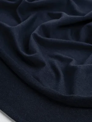 Tencel Lyocell Organic Cotton Stretch French Terry - Navy