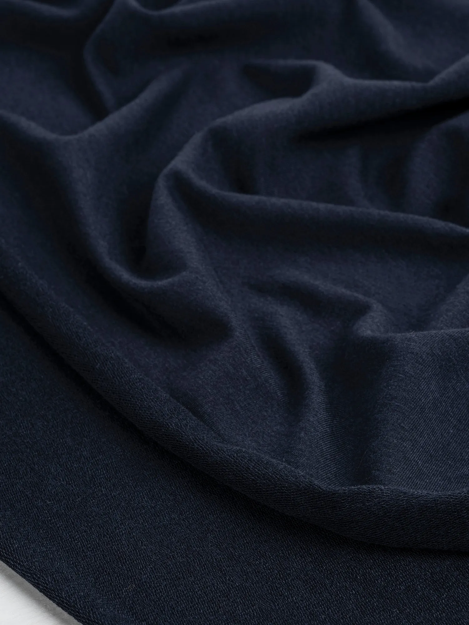 Tencel Lyocell Organic Cotton Stretch French Terry - Navy