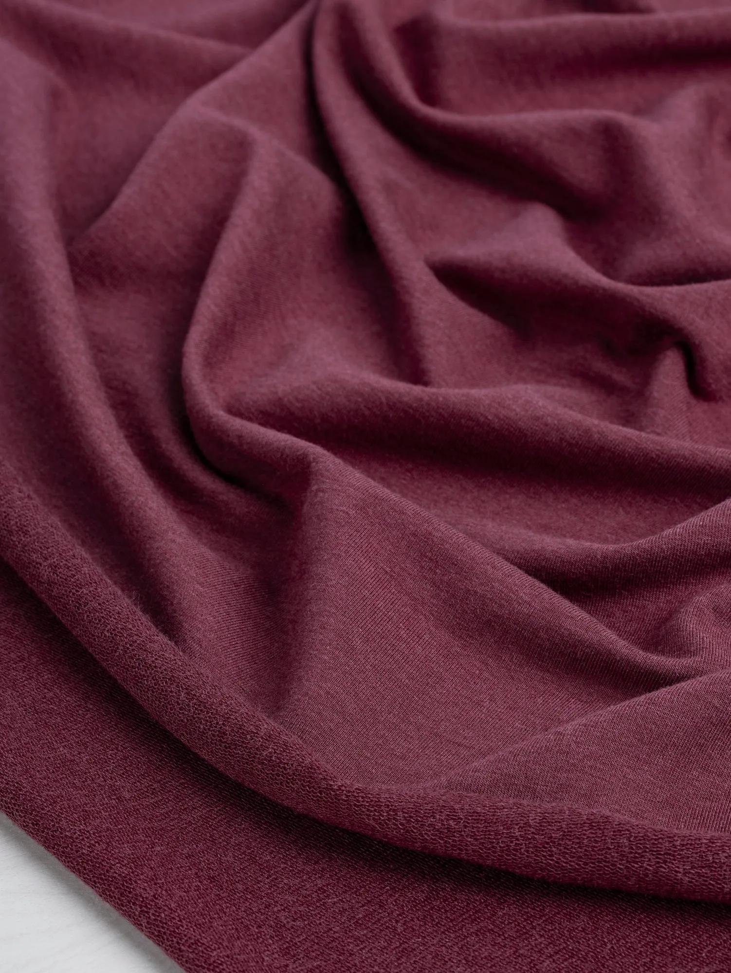 Tencel Lyocell Organic Cotton Stretch French Terry - Wine - Swatch