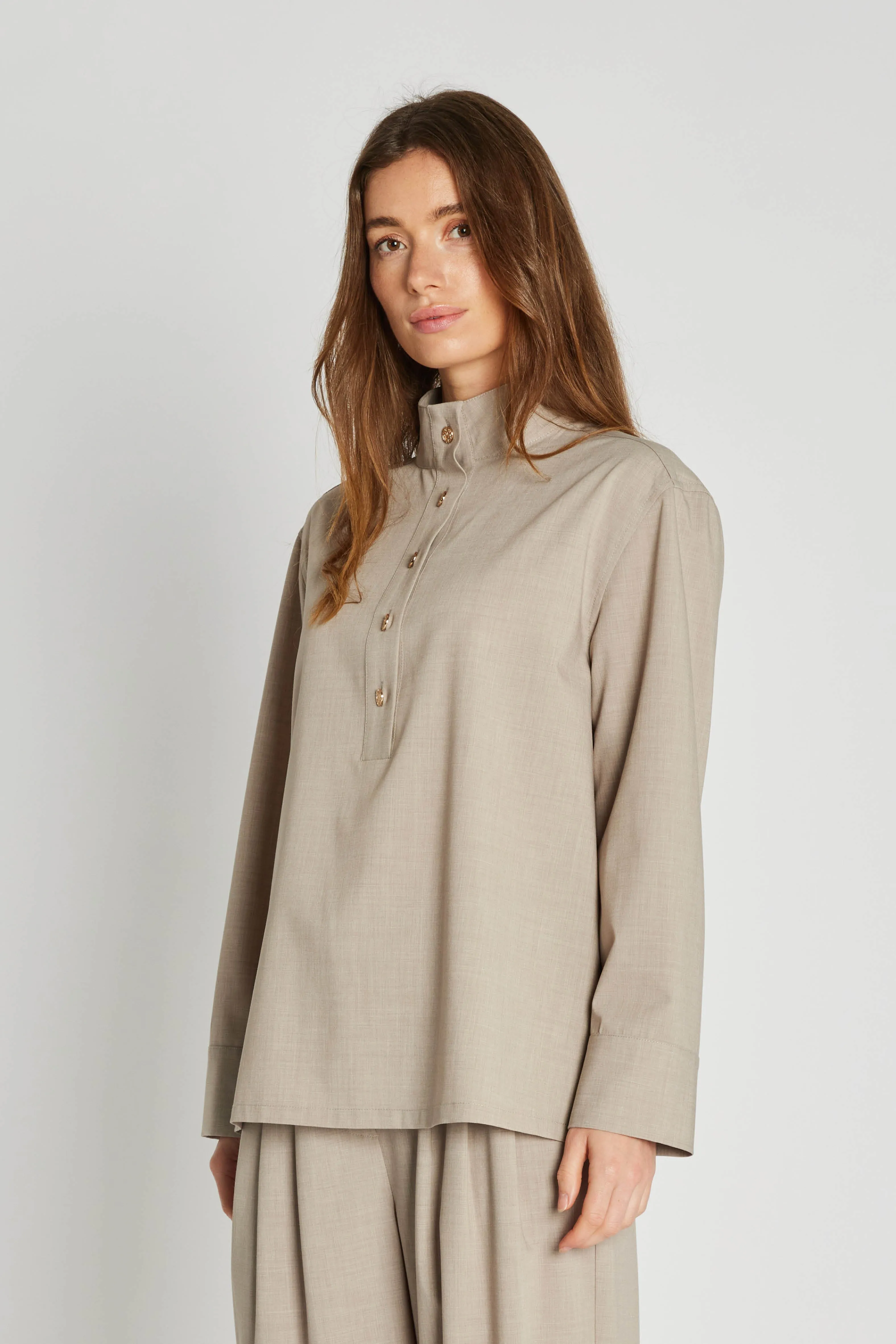Tenika bluse - Beige melange