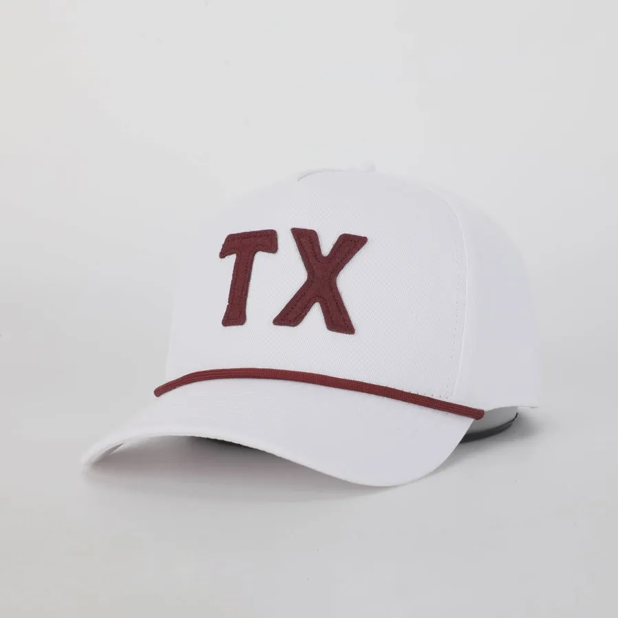 Texas Hat in Stadium White /College Maroon