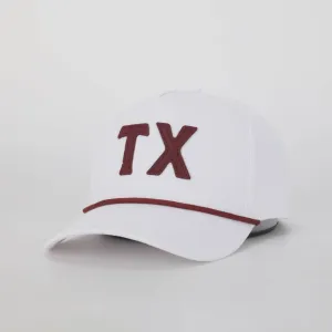 Texas Hat in Stadium White /College Maroon