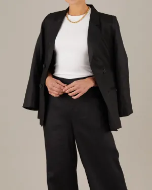 The Azure Linen Blazer - Black