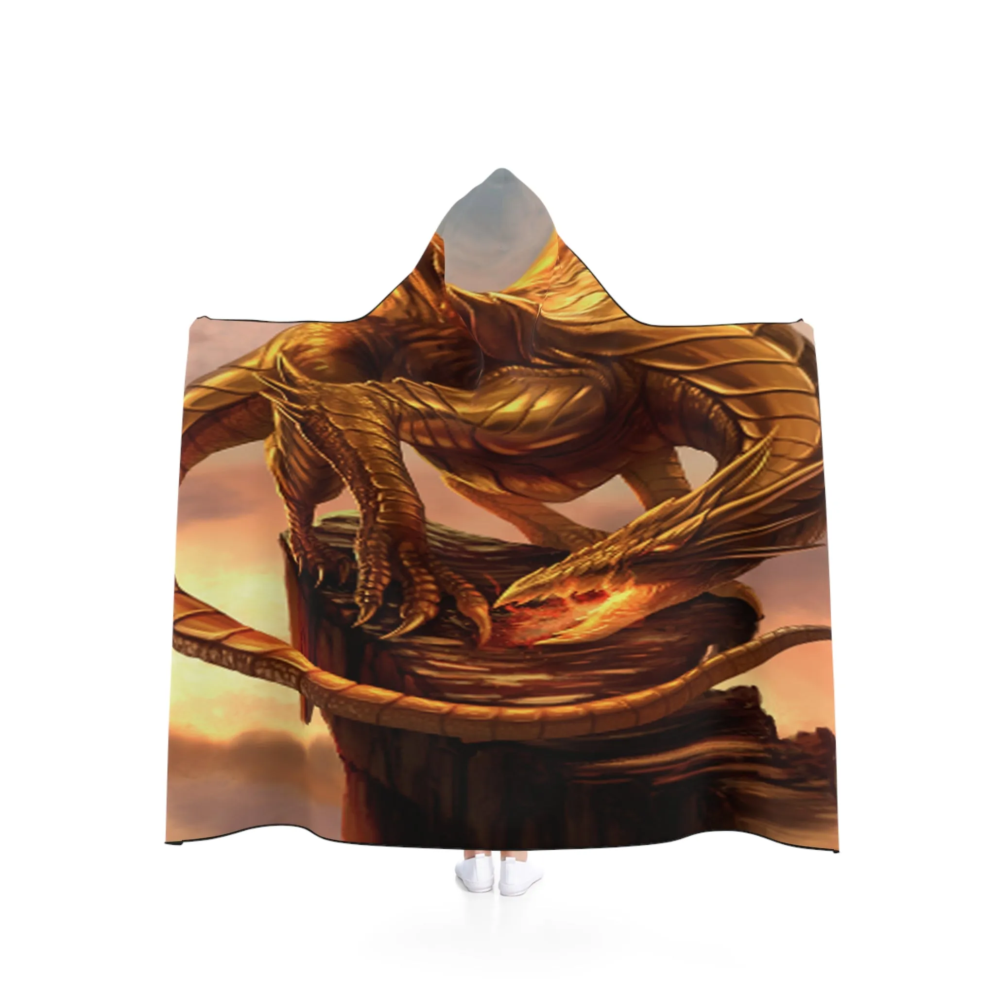 The Golden Dragon Hooded Blanket