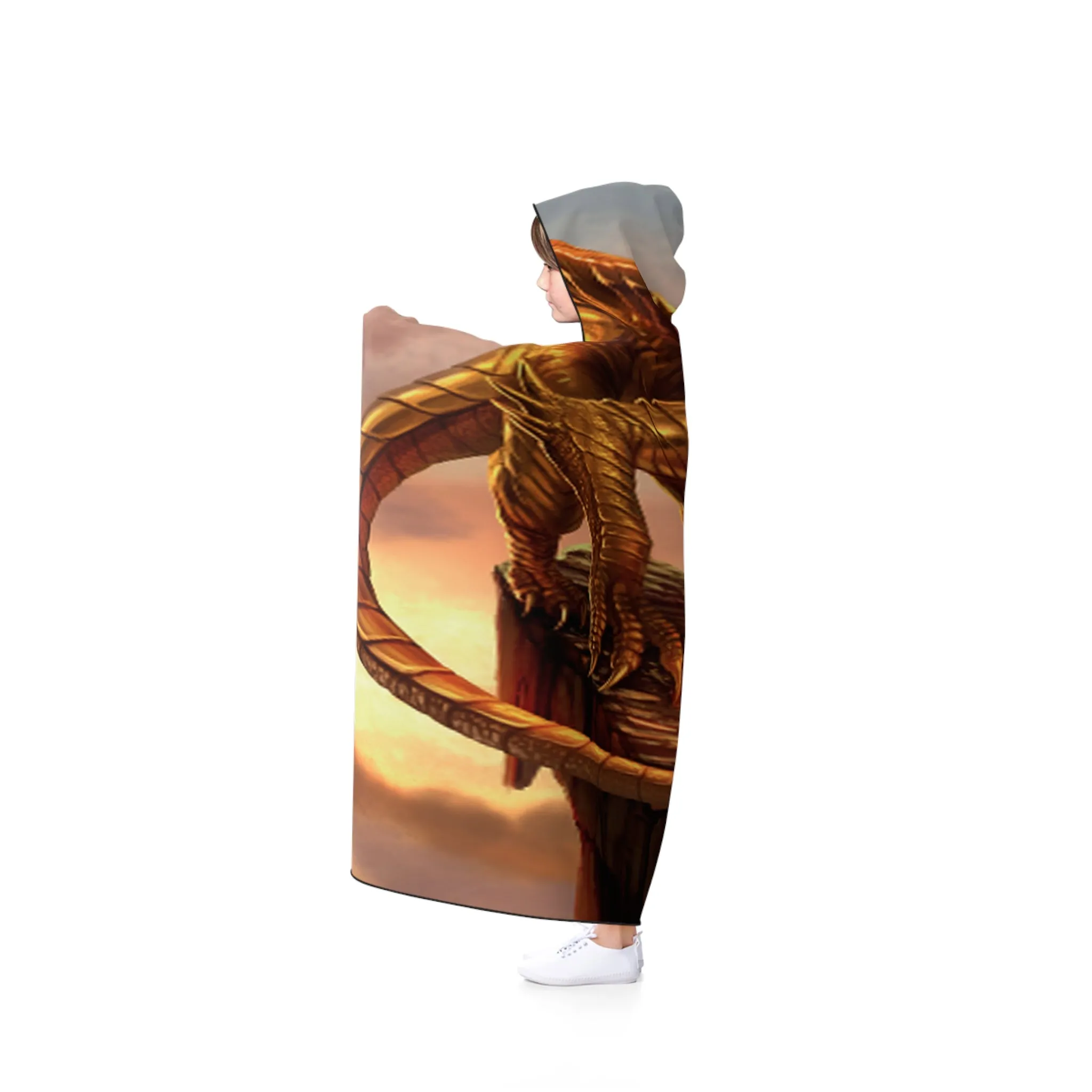 The Golden Dragon Hooded Blanket