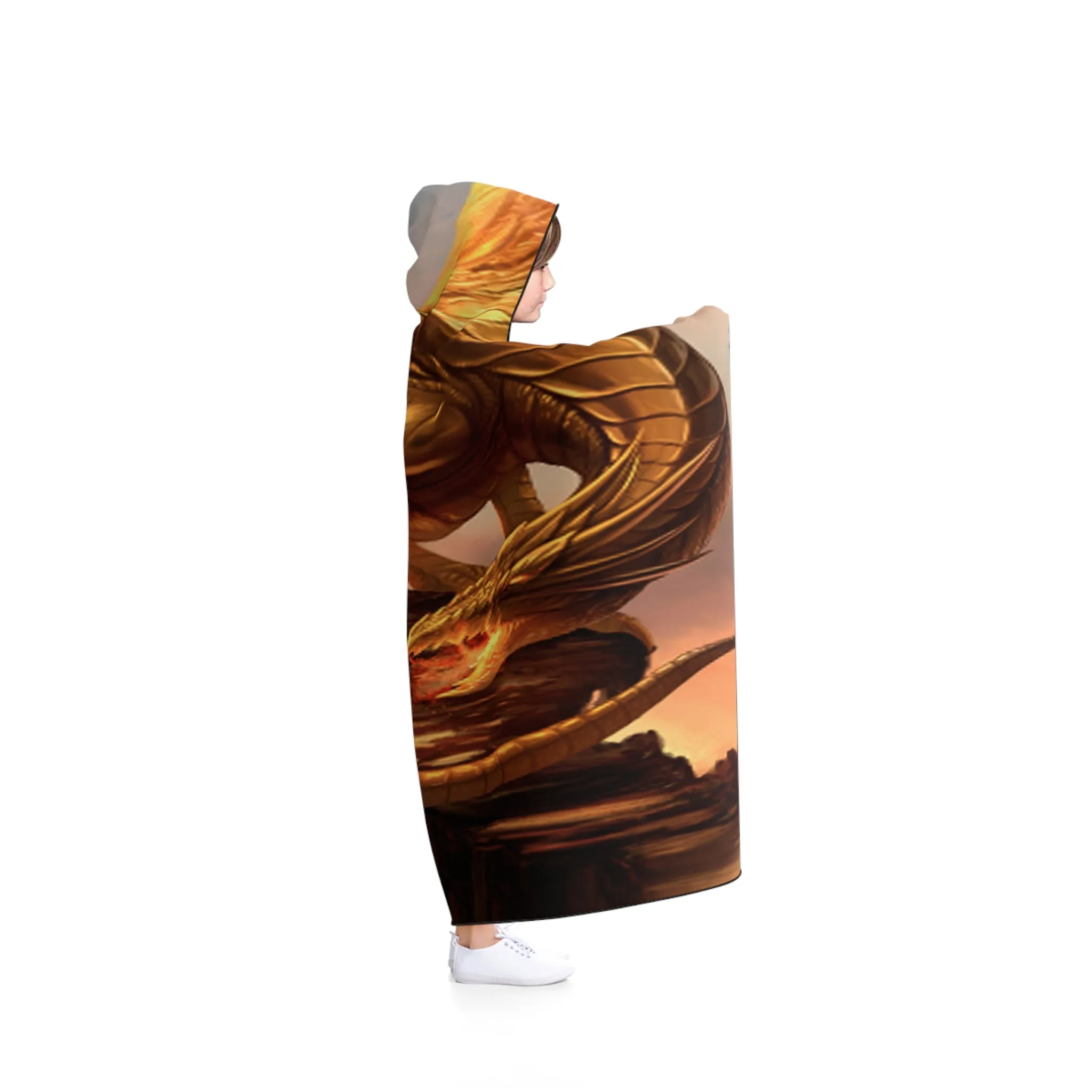 The Golden Dragon Hooded Blanket