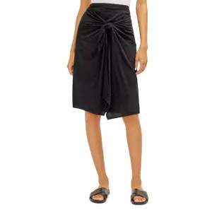 THREE DOTS Textured Dot Front Tie Skirt - Black - NWT - Size Medium