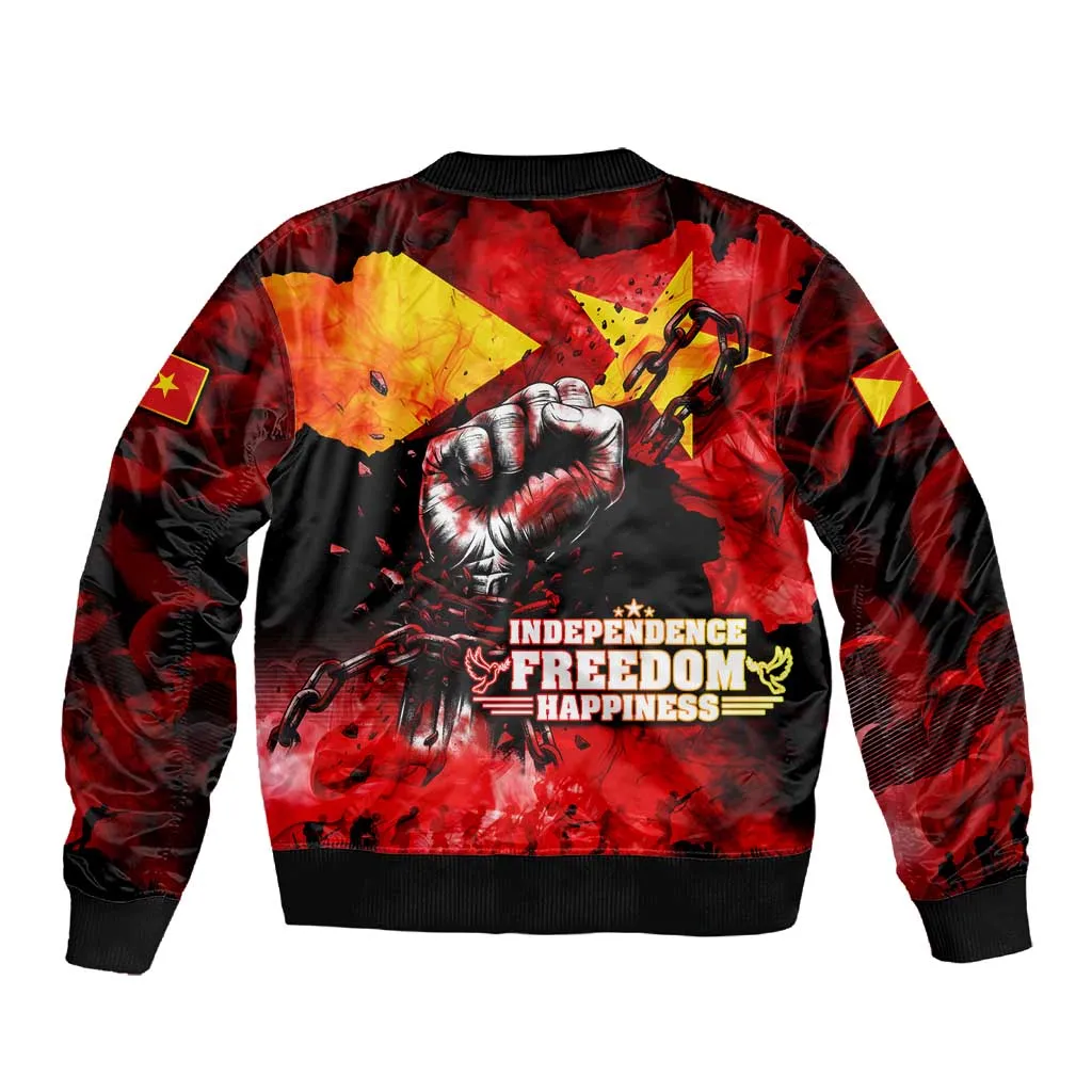 Tigrayans Independence Sleeve Zip Bomber Jacket I Stand with Tigray - Fist of Freedom DT02