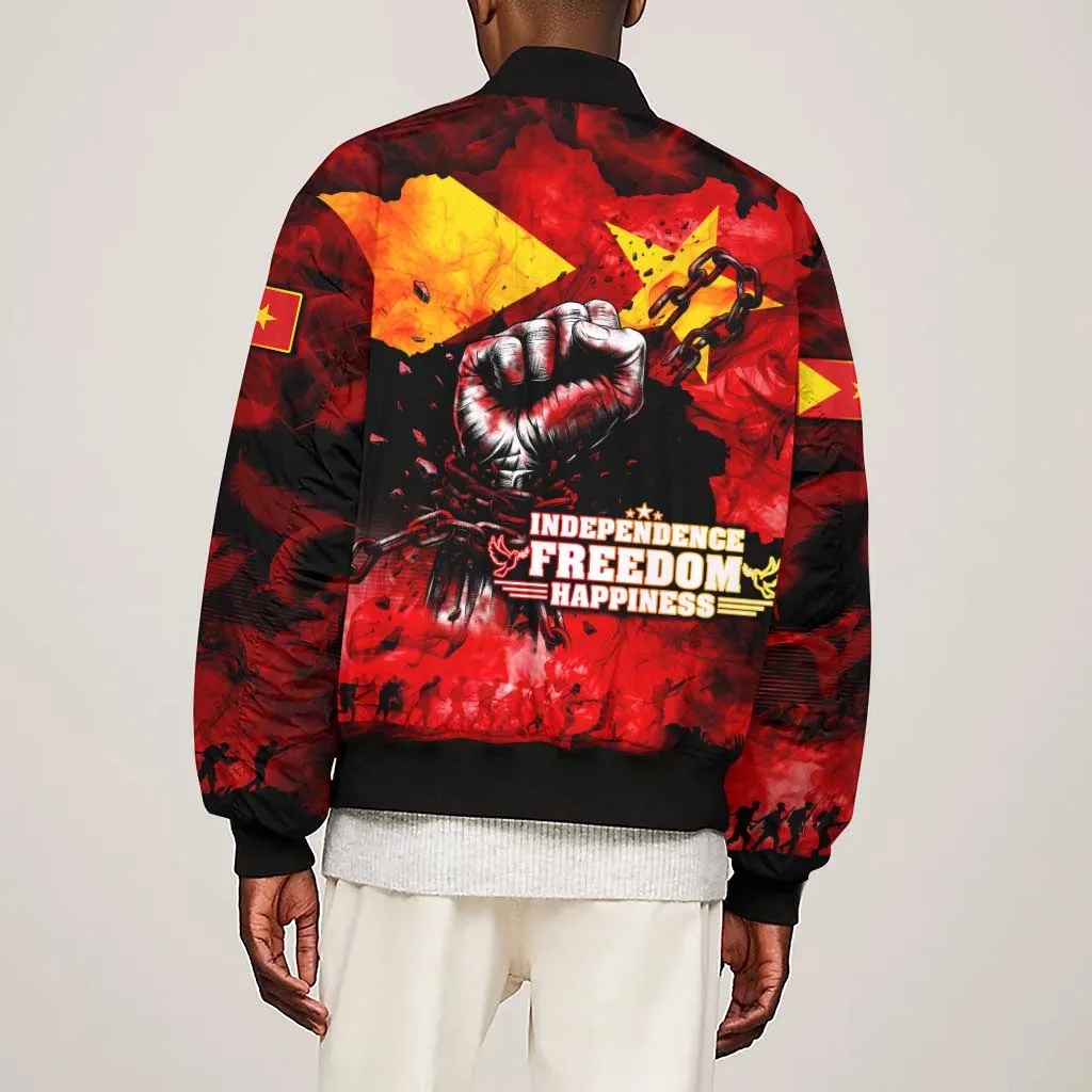 Tigrayans Independence Sleeve Zip Bomber Jacket I Stand with Tigray - Fist of Freedom DT02
