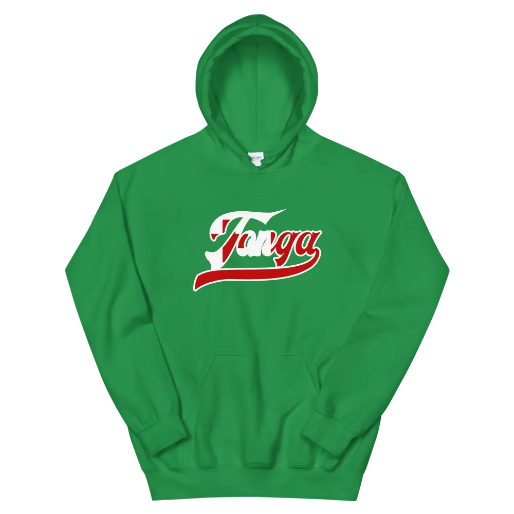 Tonga 676 - Flag with White Border (front/back) *ADULT HOODIE*