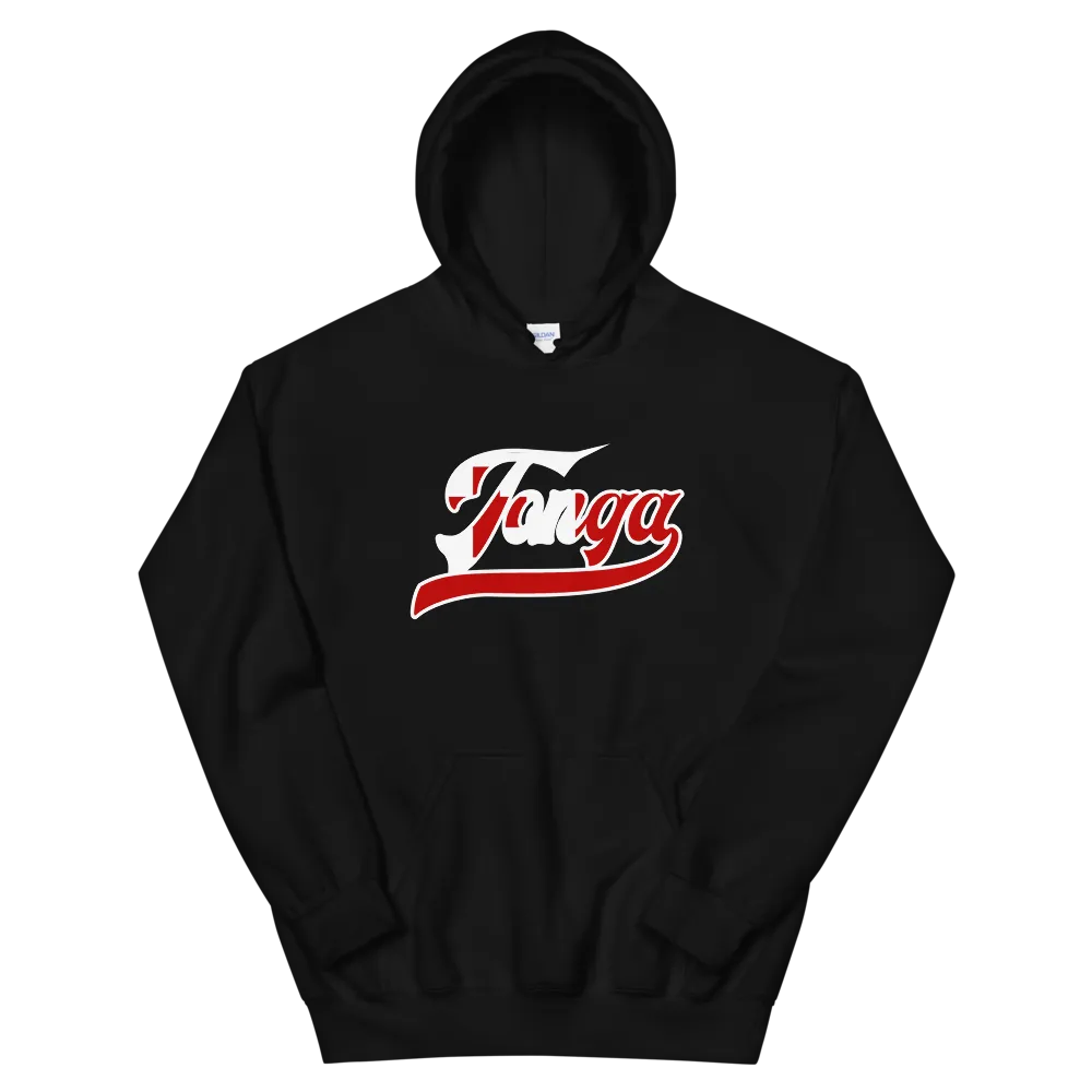 Tonga 676 - Flag with White Border (front/back) *ADULT HOODIE*