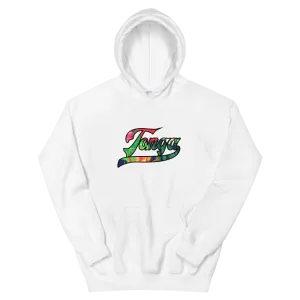 Tonga Script ~ Floral with Black Border *ADULT HOODIE*