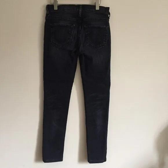 TRUE RELIGION Black Halle Mid Rise Skinny Jeans