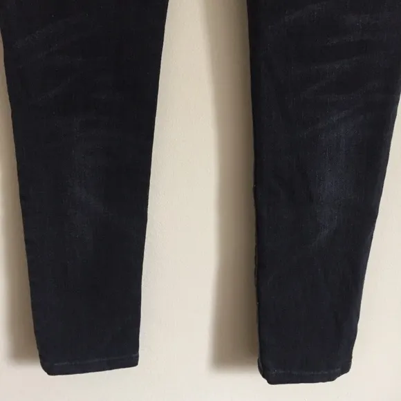TRUE RELIGION Black Halle Mid Rise Skinny Jeans