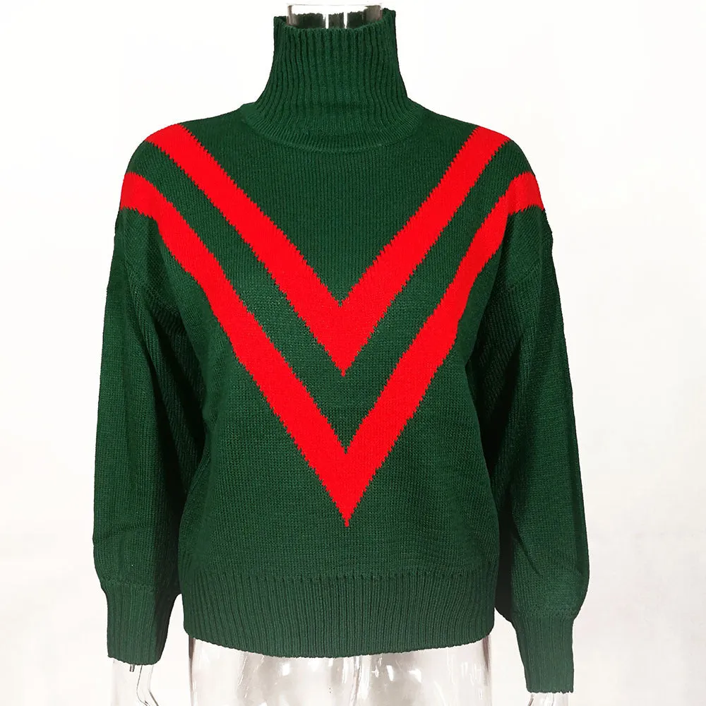 Turtleneck Long Sleeve Loose Retro Women's Sweater