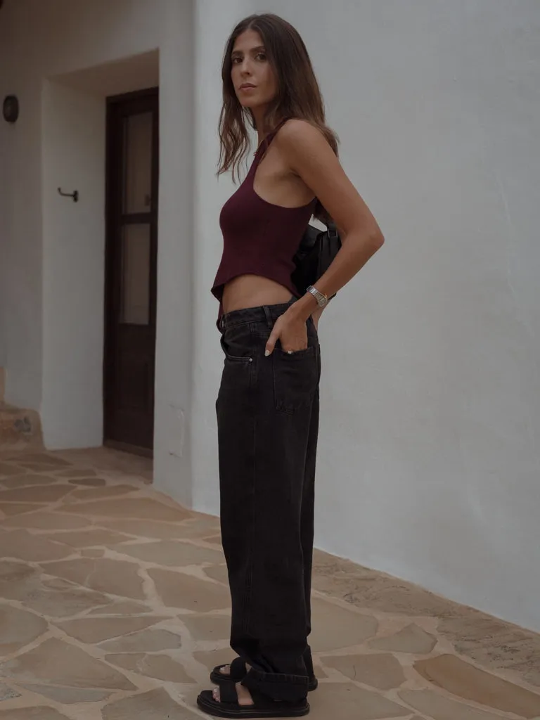 TWIST WIDE JEAN  - BLACK VINTAGE