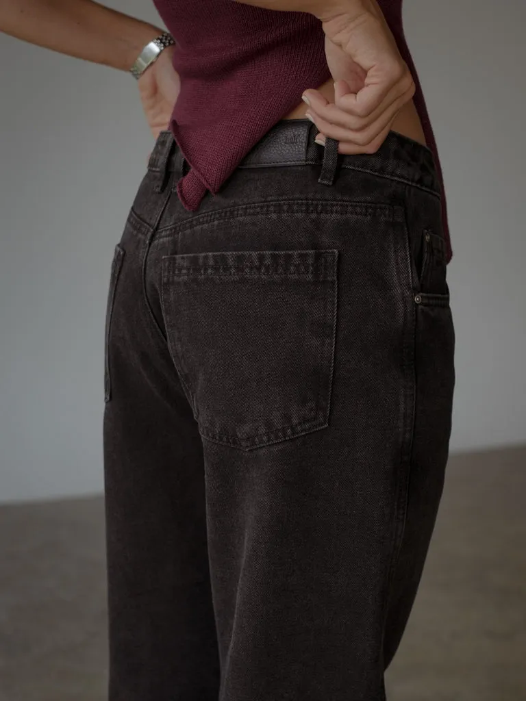 TWIST WIDE JEAN  - BLACK VINTAGE