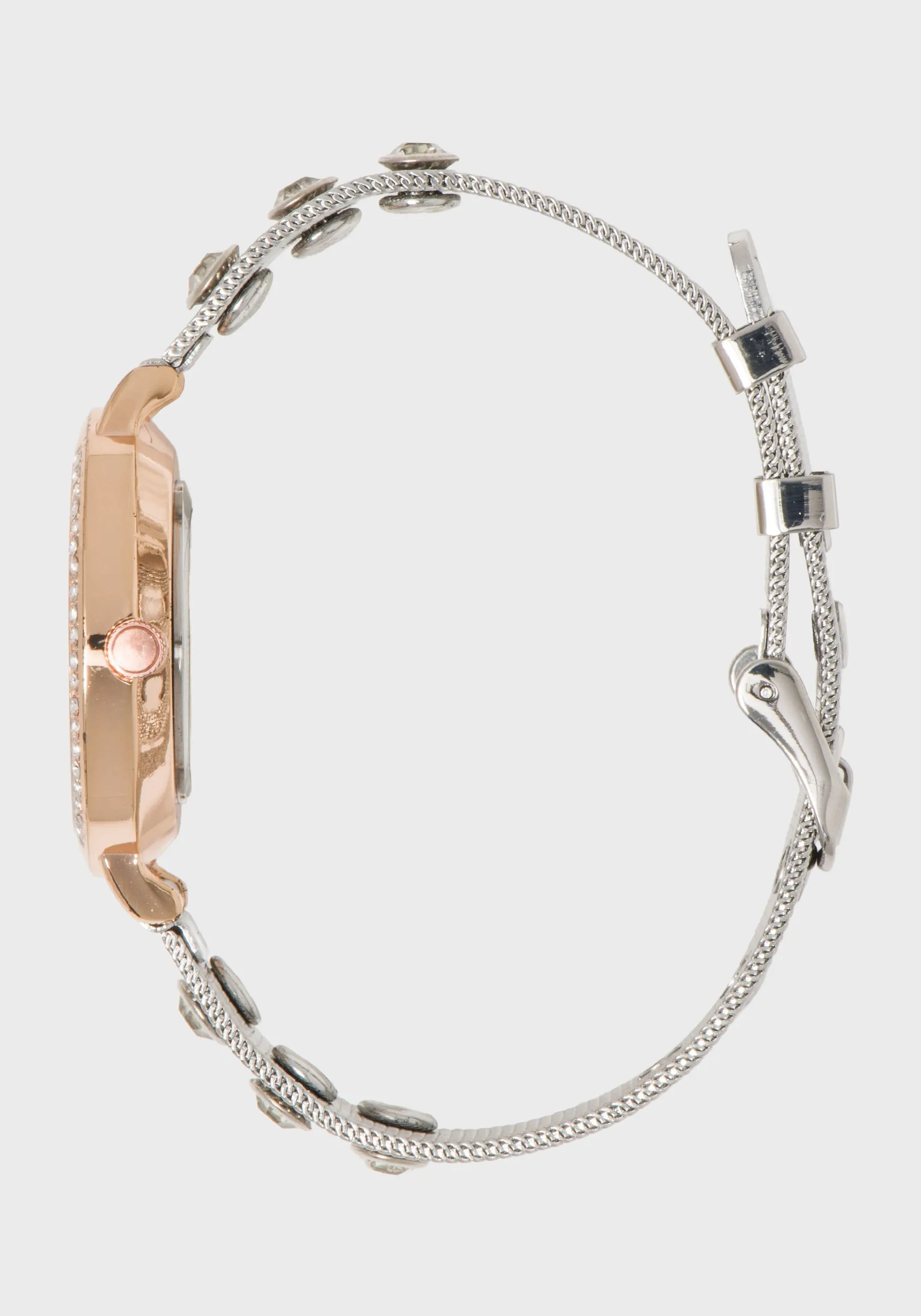 Two-Tone Crystal Band Watch