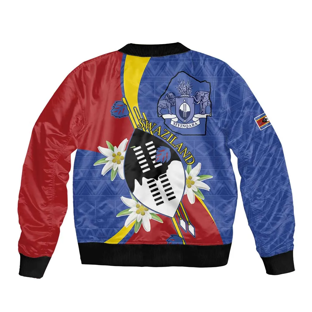 Umbuso weSwatini Bomber Jacket Nguni Shield Edelweiss Flower LT15