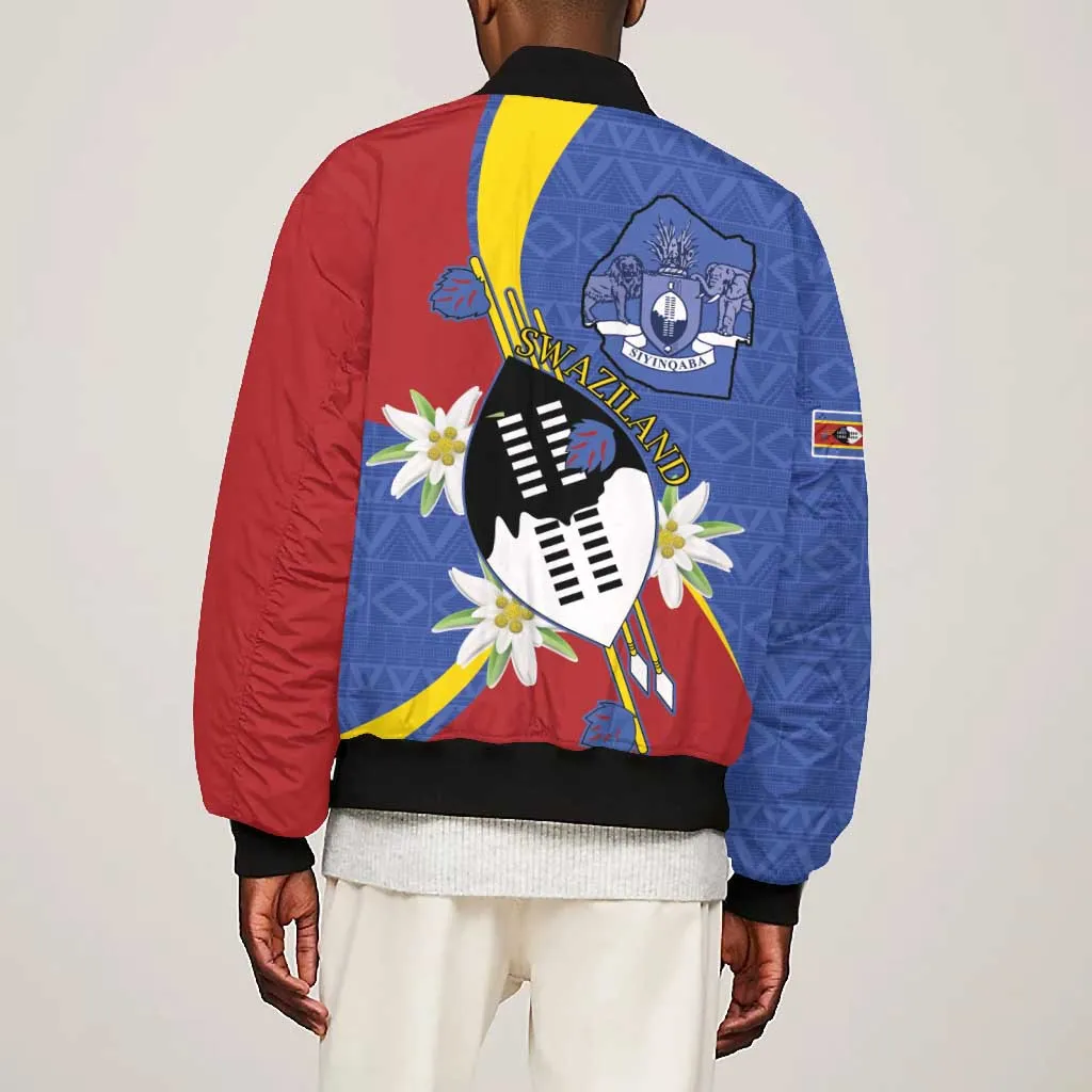 Umbuso weSwatini Bomber Jacket Nguni Shield Edelweiss Flower LT15