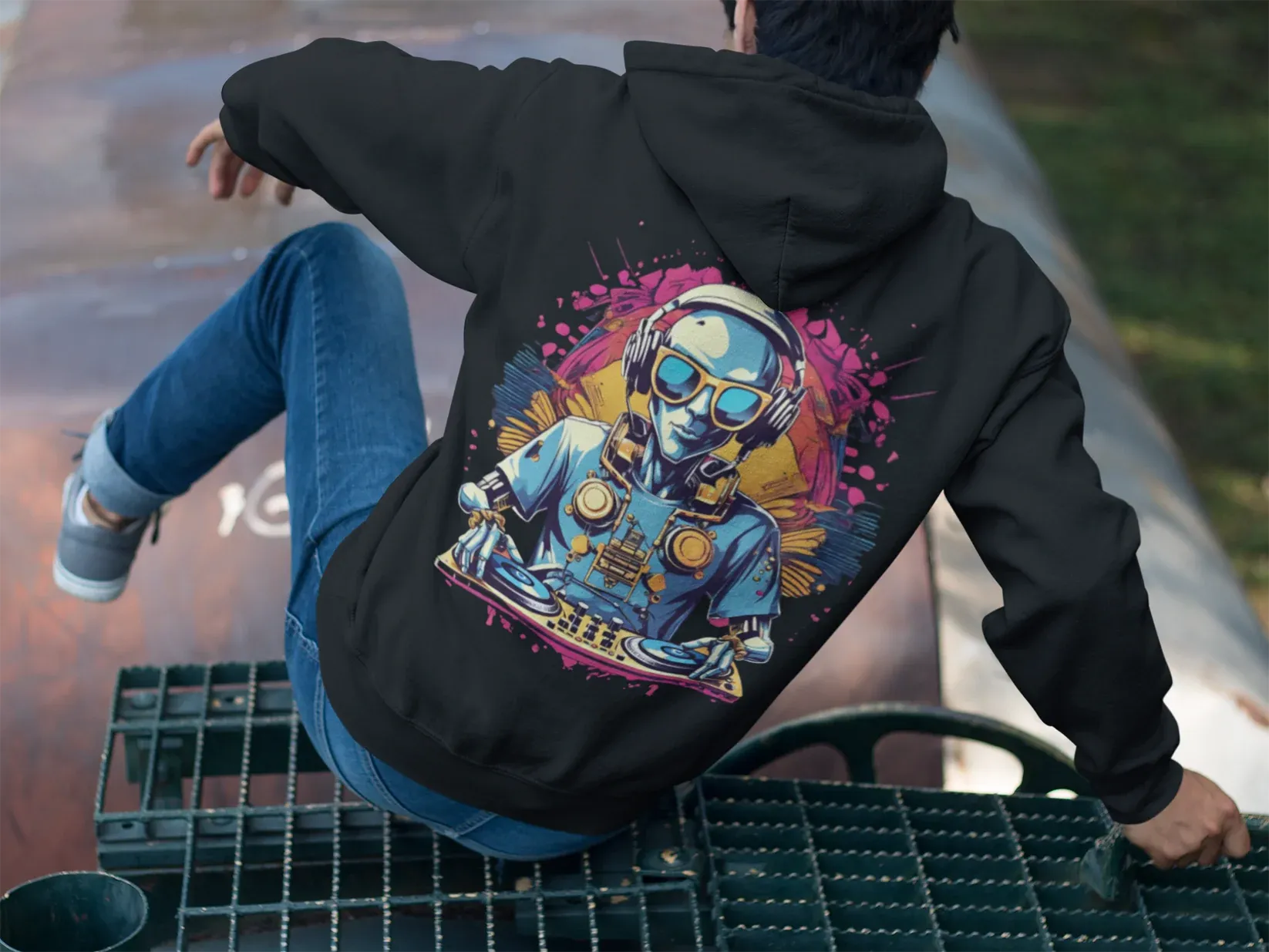 Underground Hoodie | Psychedelic DJ Robot