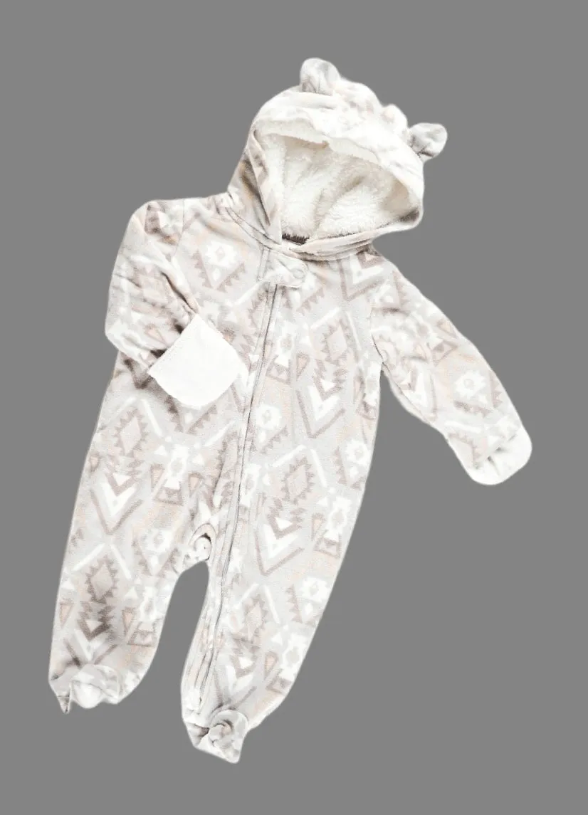 UNISEX SIZE 6 MONTHS - CARTER'S, Soft & Warm Fleece One-piece EUC B3