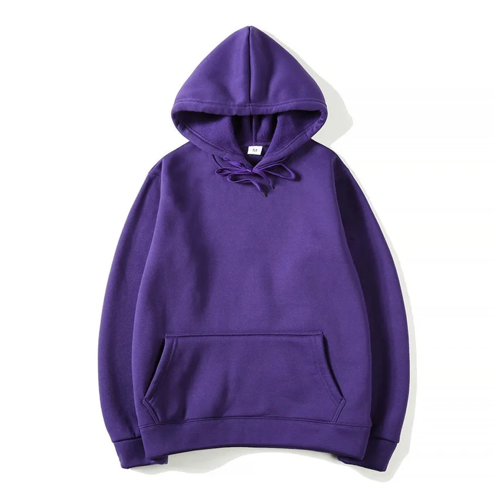 Unisex Solid Color Hoodies: Versatile Spring/Autumn Pullovers for Casual Comfort
