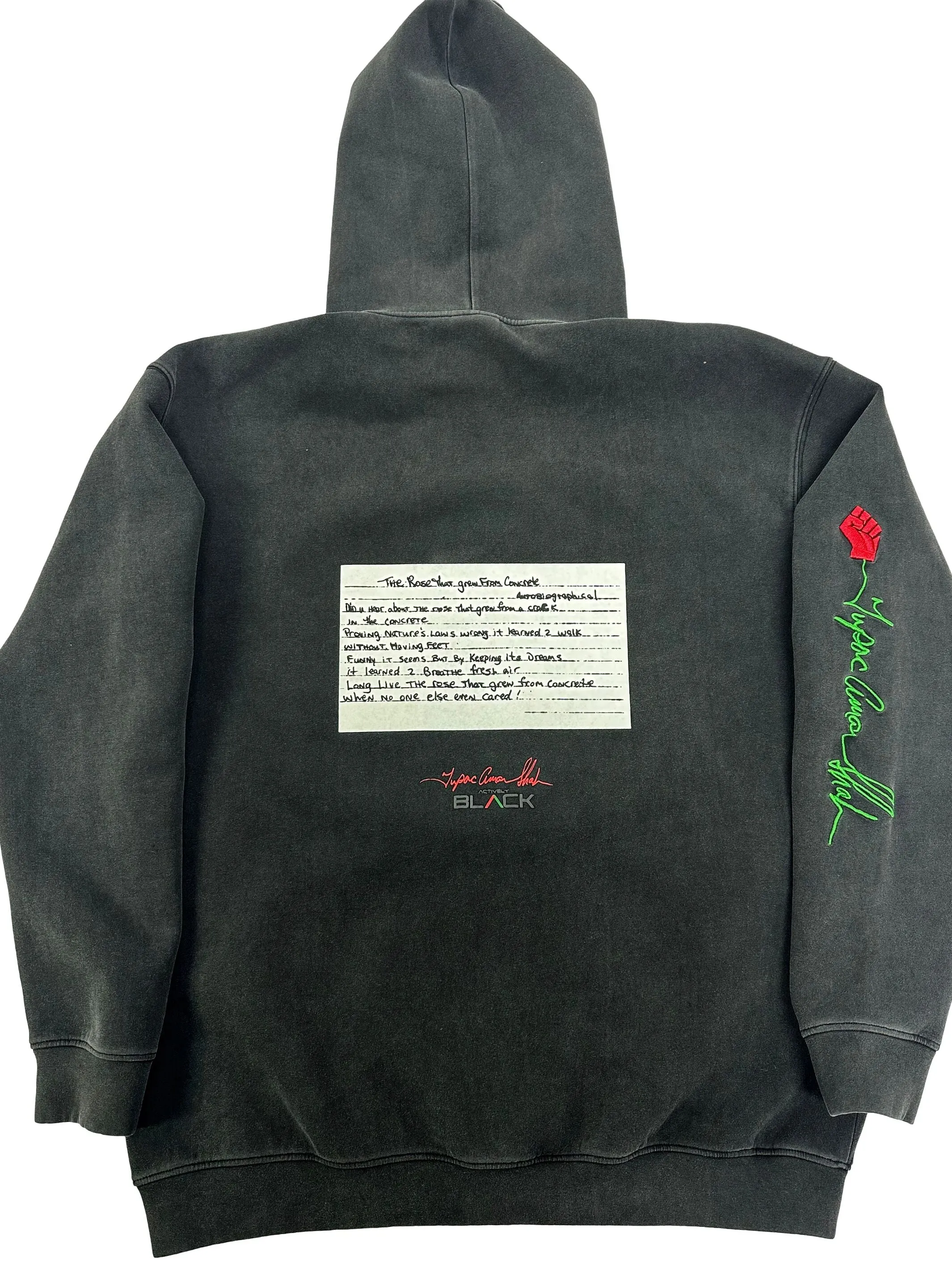 Unisex Tupac x Actively Black Signature Rose Hoodie