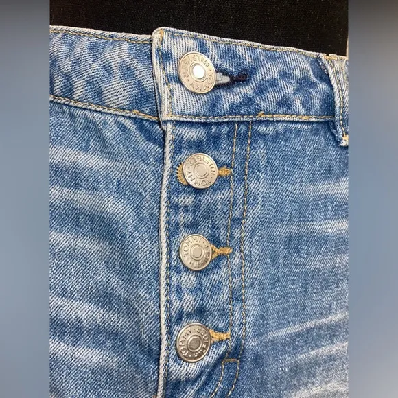 Vintage Denim Skirt Tommy Hilfiger Jeans Size 8 100% Cotton Front Split Pockets