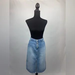 Vintage Denim Skirt Tommy Hilfiger Jeans Size 8 100% Cotton Front Split Pockets