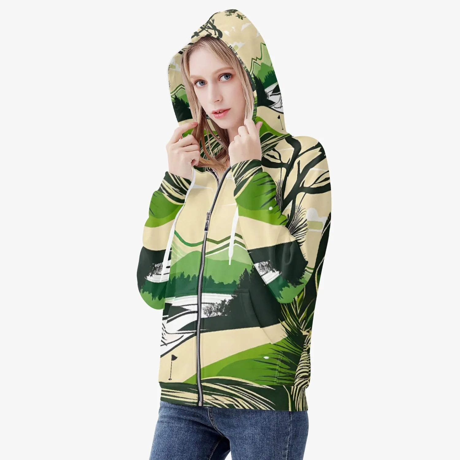 Vintage Golf Women's Zip Up Hoodie