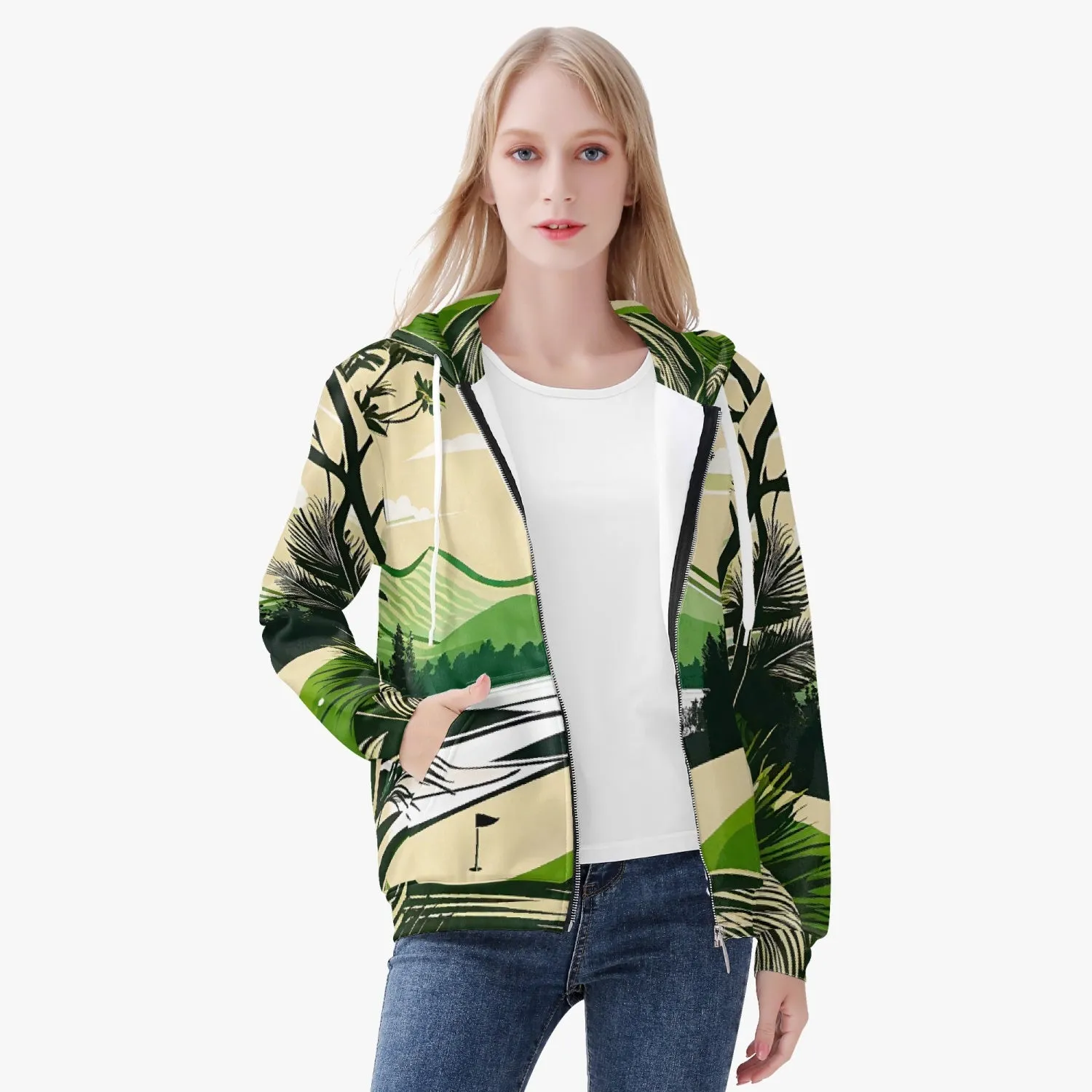 Vintage Golf Women's Zip Up Hoodie