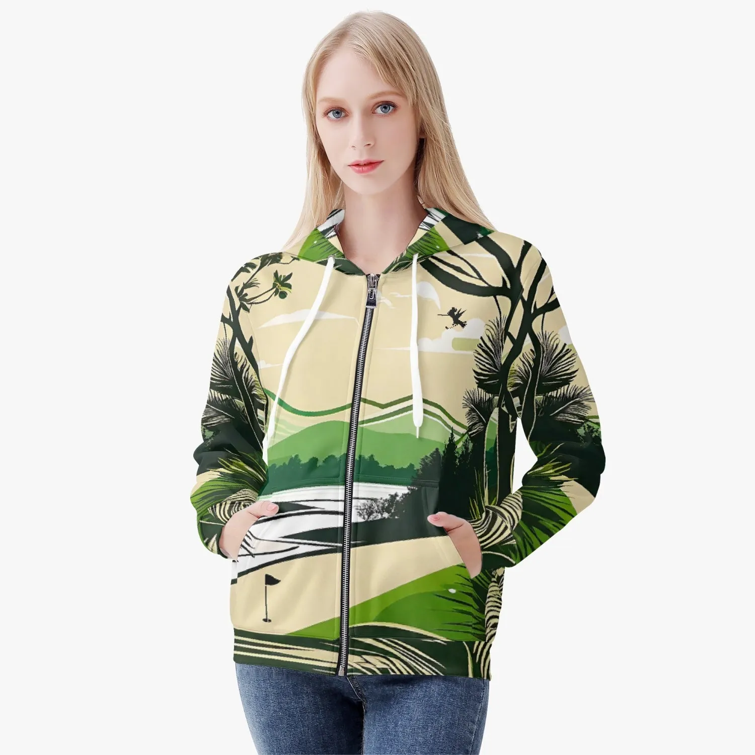 Vintage Golf Women's Zip Up Hoodie