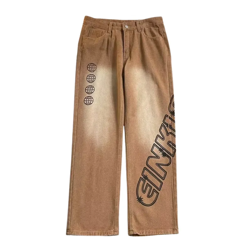 Vintage Letter High Rise Jeans